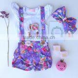 Summer Wear Clothes Little Girl Boutique Clothing Set Matching Printed Shorts 2 Piece Outfit thumbnail-1