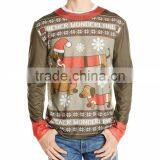 Men Arm Green Sweater Christmas Dog Pattern Funny Christmas Sweaters thumbnail-1
