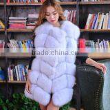 CN-R-10 Factory Wholesale Cheap Black Fur Collar Real Fox Fur Vest Women thumbnail-2
