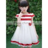 2017 New Style Girl Boutique Stripe Flower Wholesale Dress Cap Sleeve Dress thumbnail-2
