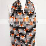 Fox Pattern Chiffon Infinity Scarf, Circle Scarf, Loop Scarf, Scarves, Shawls, Spring Fall Winter Summer Fashion Gift Ideas for thumbnail-2
