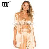 BF Style Career Women Fashion Blazer Long Sleeve Unlined Satin Jacket thumbnail-1