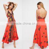 NEW Adjustable Spsghetti Straps, Women Sexy Maxi Mixed Print Dress thumbnail-3
