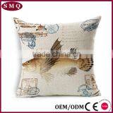 Wholesale Printing Custom Fish Natural Linen Cushion Cover thumbnail-6