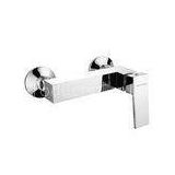 contemporary Square Shower Mixer Faucet Wall Mounted with Two Holes