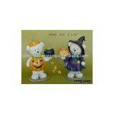 Polyresin Halloween Bear With Candle Stick,5-1/4