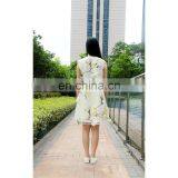 Women Sleeveless Embroidery Flower Chiffon Dress thumbnail-4