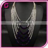 Natural Stone Crystal Three Layer Bead Necklace thumbnail-2