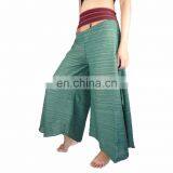 NAPAT Gypsy Woven Waist And Plain TC Cotton Curved Flare Leg Pants thumbnail-3