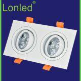 Recessed Square LED Spotlight Aluminum Case 2*7W Black/White/Silver High Power thumbnail-2