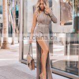 Women Crochet Tunic Beach Dress High Split Ladies Cover-up Summer Women Beachwear Sexy Hollow Out Knitted Swimsuit Cover Up 2020 thumbnail-3