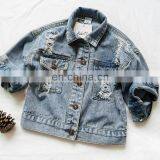 2-7Y New Spring Autumn Kids Jacket For Girls Ripped Holes Children Jeans Coats Boys Girls Demin Outerwear Costume thumbnail-2