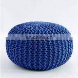 Indoor & Outdoor Hand Knitted Style Pouf Comfortable Floor Ottoman Kids Room Decorative Seating thumbnail-1