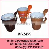 Hot Sale China Made Promotional Color Ceramic Soup Mug with Spoon for Kids