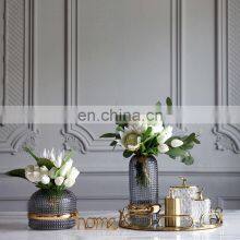 Most Popular Consumer Small Decorative Gold Crystal Glass Tall Vase Flower Vintage Style For Wedding thumbnail-1