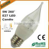 220V Frosted Cover B22 E27 5W LED Candle Light Bulb Dimmable thumbnail-1