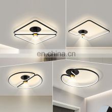 High Efficiency Indoor Fashion Decoration Black Aluminum Bedroom Contemporary LED Ceiling Lamp
