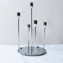 Vintage Gold Silver Candle Holder Stand Candelabra Centerpiece for Wedding Dinner Party Tabletop Decoration At Low Price thumbnail-3