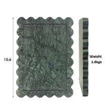 Popular Scalloped Green Marble Tray thumbnail-2