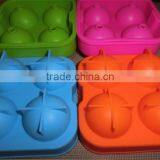 FDA&SGS 4pcs Silicone Ice Ball Mold Maker, Silicone Whiskey Ice Ball Mold Cheap Silicone Ice Ball Tray thumbnail-1