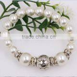 Cheap Fashion Women Silver Plated Beads Pearl Bracelet