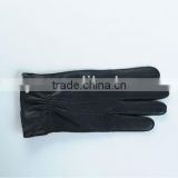 mens genuine deerskin full-fingered gloves with wool lining strap closure