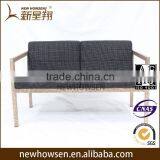 HC-5057 metal frame restaurant love seat sofa chair with armrest