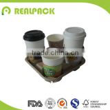 Eco-friendly take out coffee cup holder tray paper cup carrier