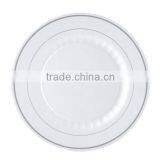 6'' Round Disposable Plastic Plate With Gold and Silver Rim thumbnail-6