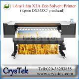 CRYSTEK High Quality 1.6m/1.8m X3A DX7 Print Head Eco Solvent Inkjet Printer