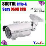 Outdoor Video Camera Sony 960h Ccd 800tvl Effio-a Osd Menu 2D&3D-DNR Better Vision Security Vedio Camera thumbnail-1