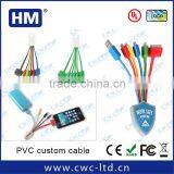 best promotional gifts custom shape UL approved 6 in 1 charging cables for mobile phones camera