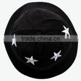 2014 Fashion Black 3d Stars Embroidery Folded Bucket Hat thumbnail-2