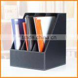 High-grade Leather Triple Desktop File Box File Frame Data File Storage Box Seat Business Office Supplies thumbnail-1