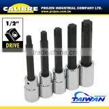 CALIBRE 5PC TX45-70 1/2"Dr Drive Length 110mm On Rail Long Spline Bit Set thumbnail-1