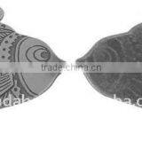 Tibetan Style Connectors, Lead Free, Fish, Antique Silver, 36x30x2mm, Hole: 3mm(TIBEB-A101379-AS-LF)