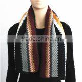 Stripe Pattern Knitted Acrylic Scarf