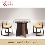 Round glass dining table/Wood base dining table/Veneered dining table A286A#