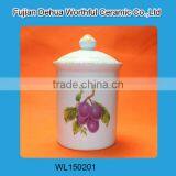 New Simple Style Ceramic Container With Lid for Food Storage thumbnail-3