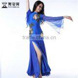 Wuchieal 2015 Belly Dance Performance Costumes Dress, Long Sleeves Sexy Dress Show Dance Wear thumbnail-4