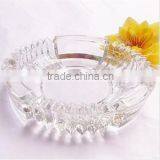 Round and Square Office Glassware Cigar Ashtray Glass Ashtray Heavy Leaves Engraved Colors thumbnail-2