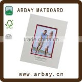 Wholesale 1.4mm thickness white core double photo black white frame mat
