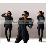 Wholesale 2016 Fashion Women Slit Back Letters Printed Hoodies Ladies Alphabet Long Velvet Zip Up Custom Hoodie Manufacturers thumbnail-2