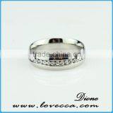 Custom Stainless Steel Jewelry Women Fashion Crystal Wedding Ring
