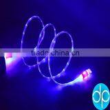 China Wholesale Crystal Connector Embedded Led Flash Light Usb Charging Cable for Mobile Phone Android thumbnail-2