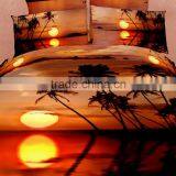 2014 3d New Sunset Design, Reactive Printed 100% Cotton Comforter Wholesale 4pcs Bedding Set
