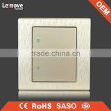 Woven Gold Finish Two Gang One/two Way Wall Switch Arbitrary Point thumbnail-1