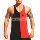 Custom Logo Men Cotton Gym Tank Top Red& Black thumbnail-1