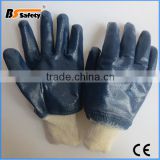 BSSAFETY Full blue nitrile dipped oil resistant heavy duty work gloves for winter use