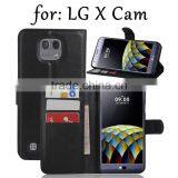 2016 Newest CHEAP COW SKIN TEXTURE Soft Wallet Case Stand PU Leather Case For LG X Cam LITE FLIP LEATHER CASE